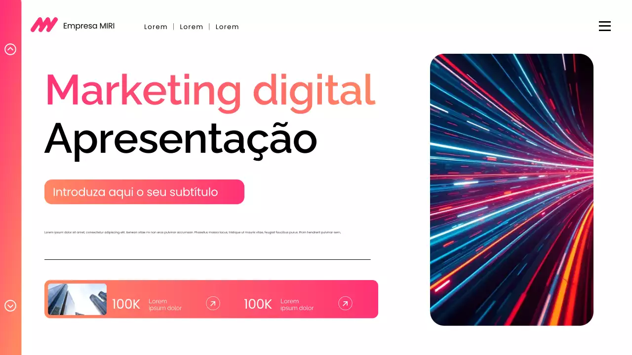 apresentação de marketing digital moderno gradiente