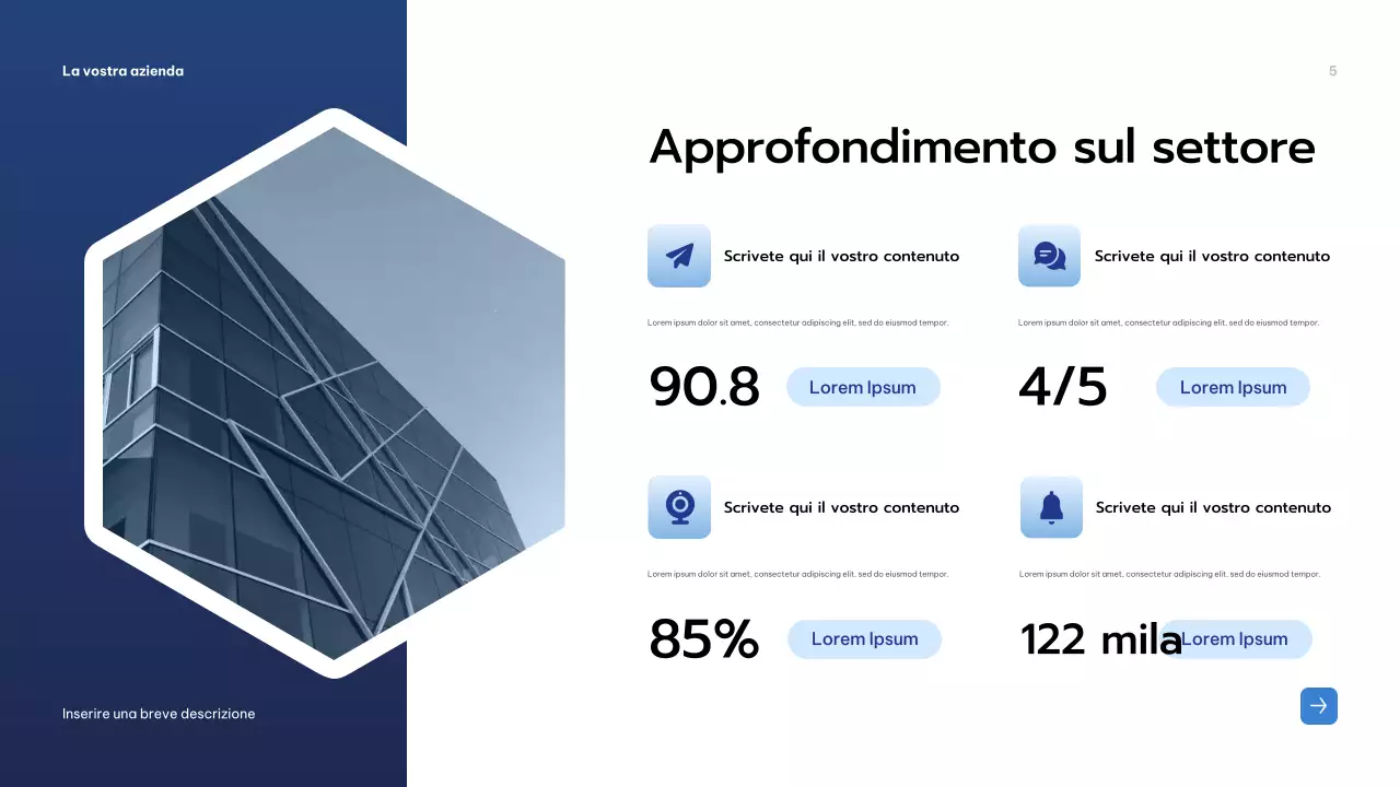 Presentazione aziendale moderna blu