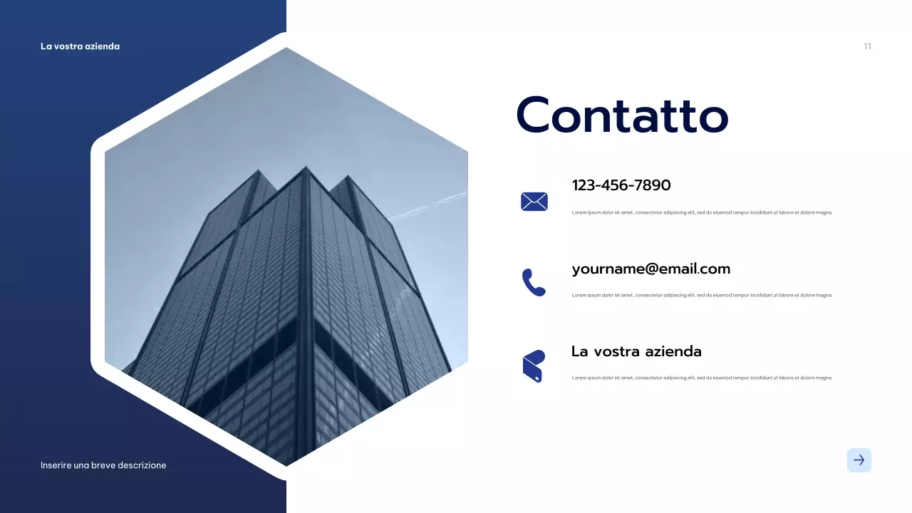 Presentazione aziendale moderna blu