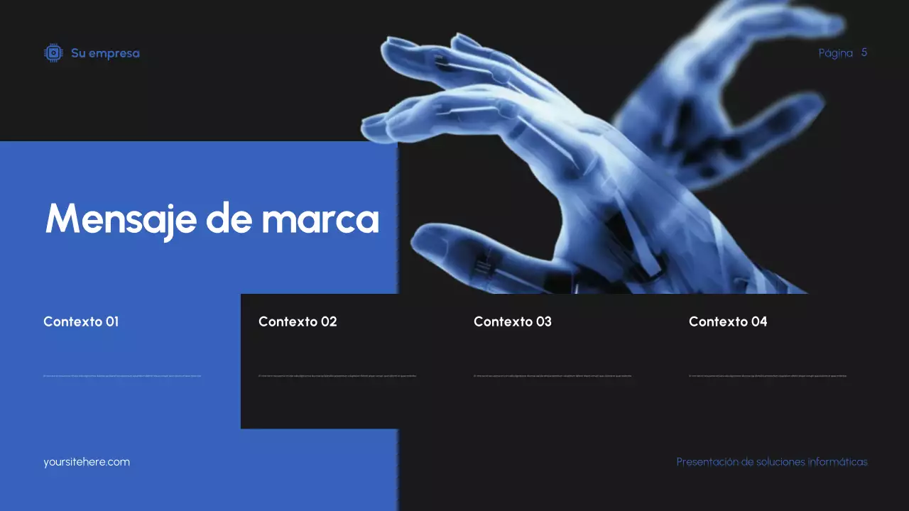 Presentación de TI moderna en azul