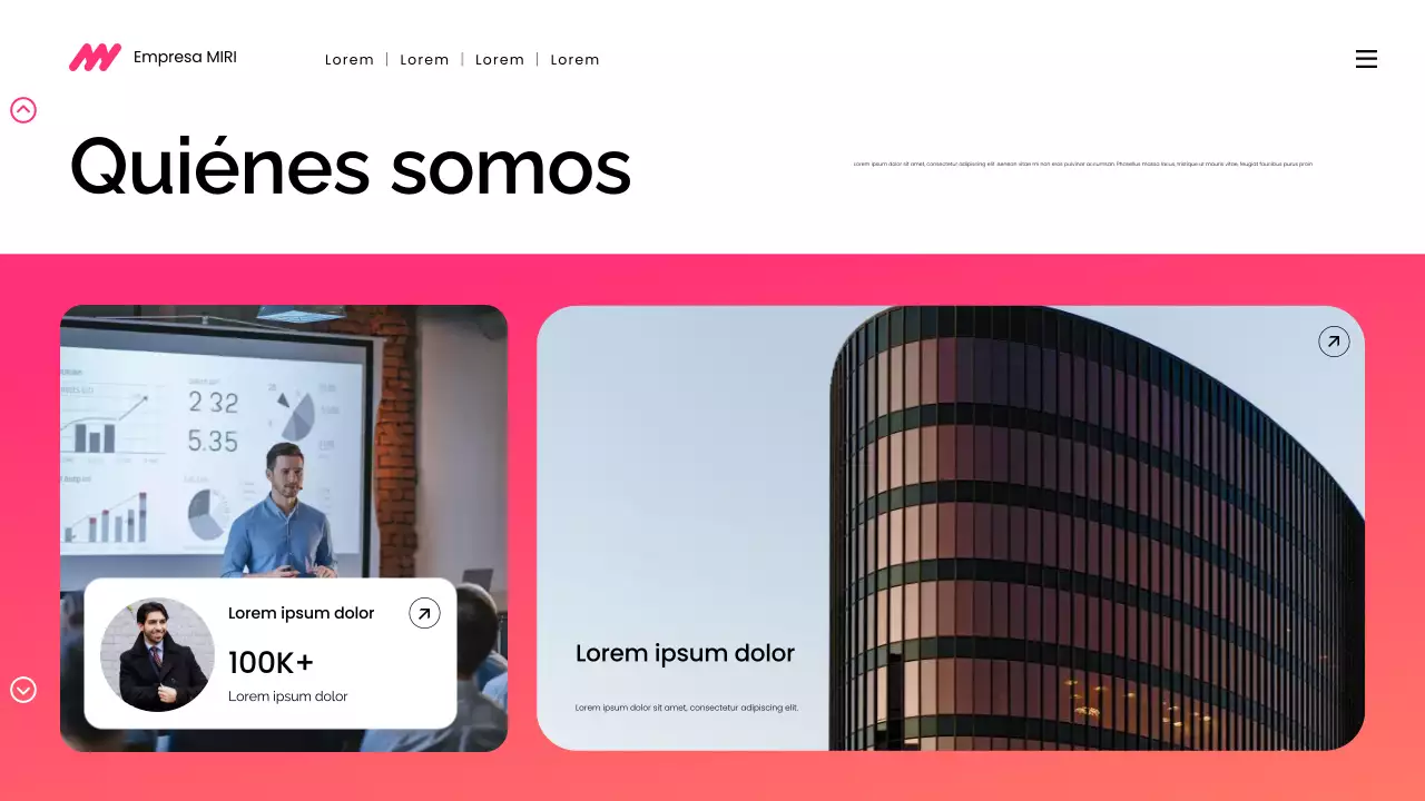 Presentación de marketing digital moderna con degradado