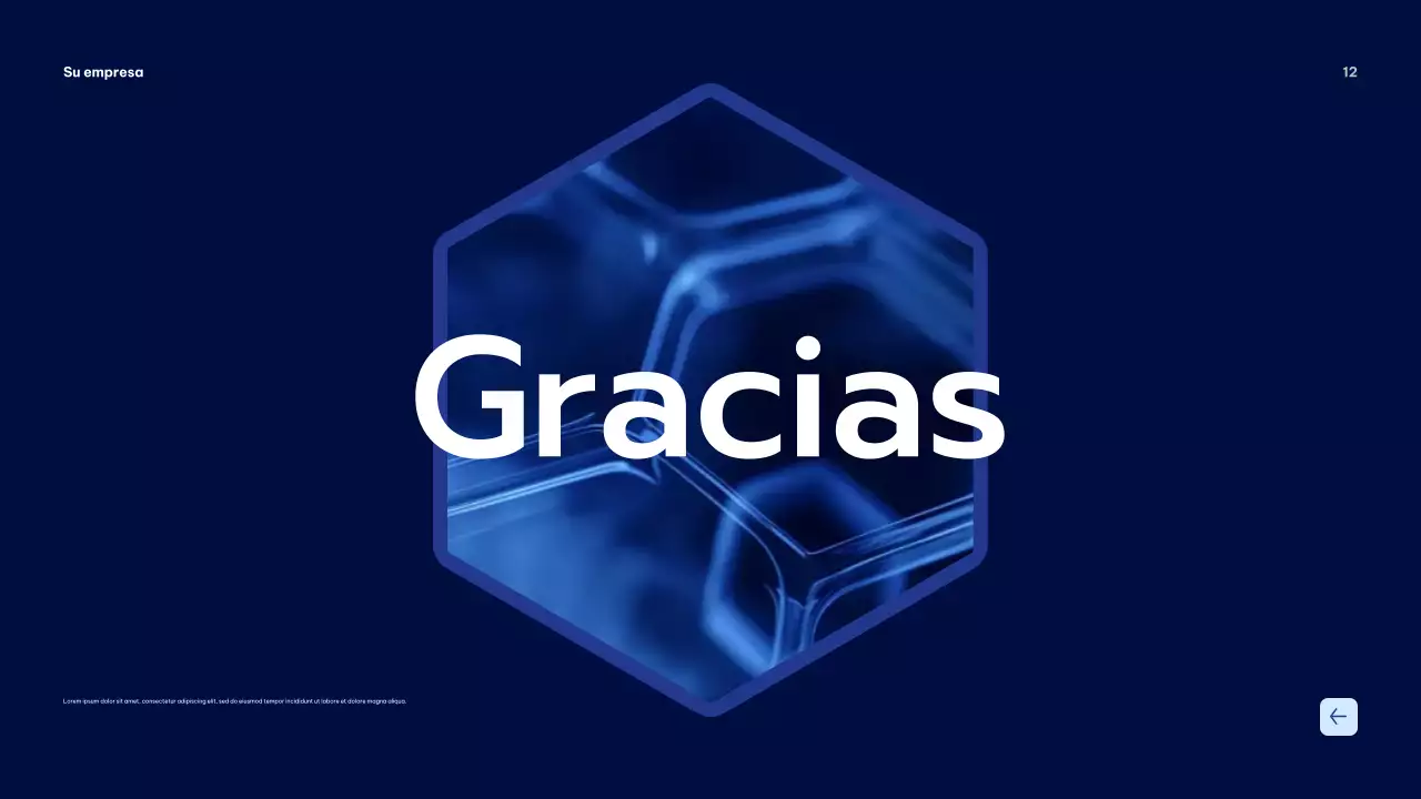 Presentación empresarial moderna en azul