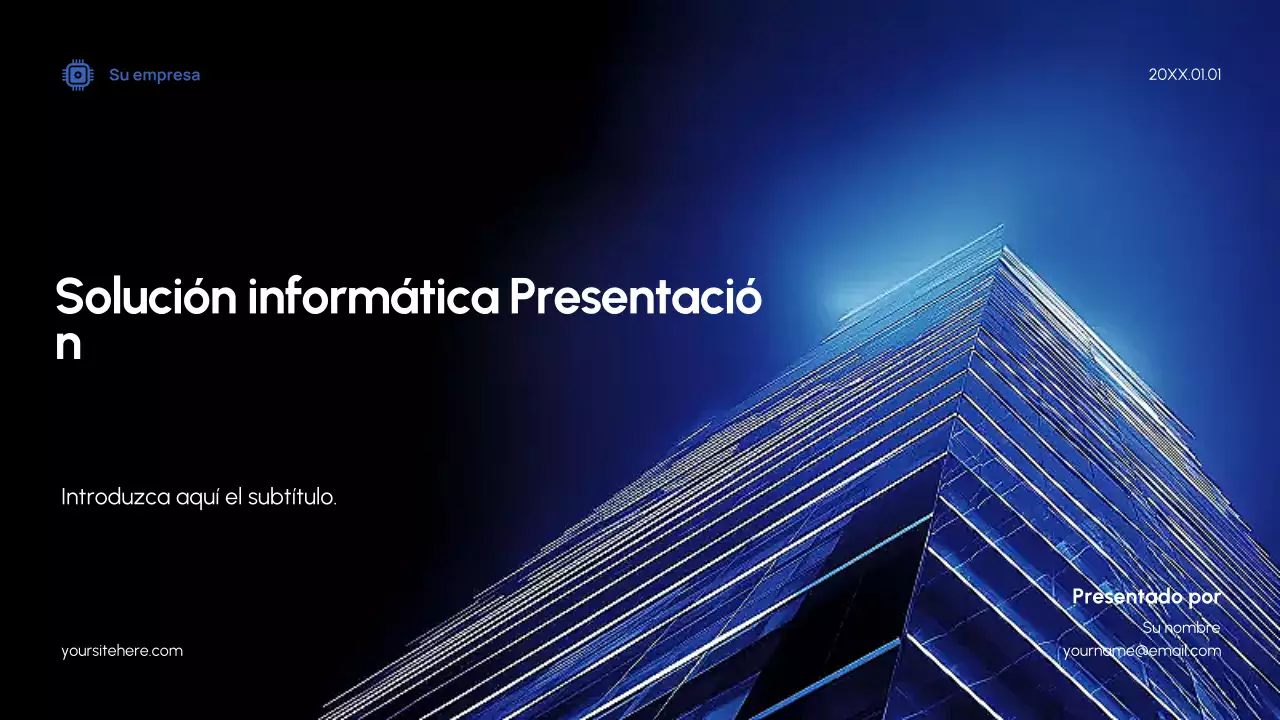 Presentación de TI moderna en azul
