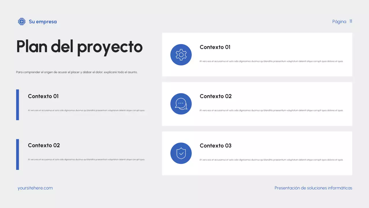 Presentación de TI moderna en azul