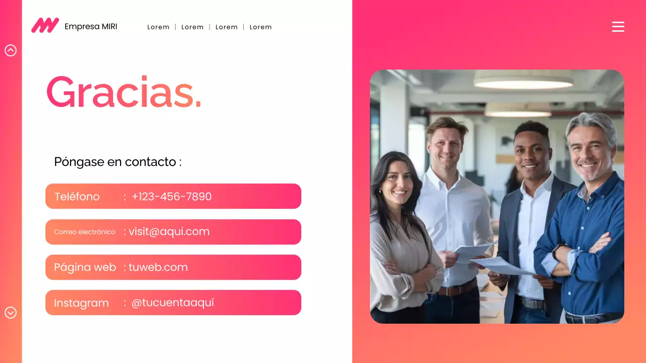 Presentación de marketing digital moderna con degradado