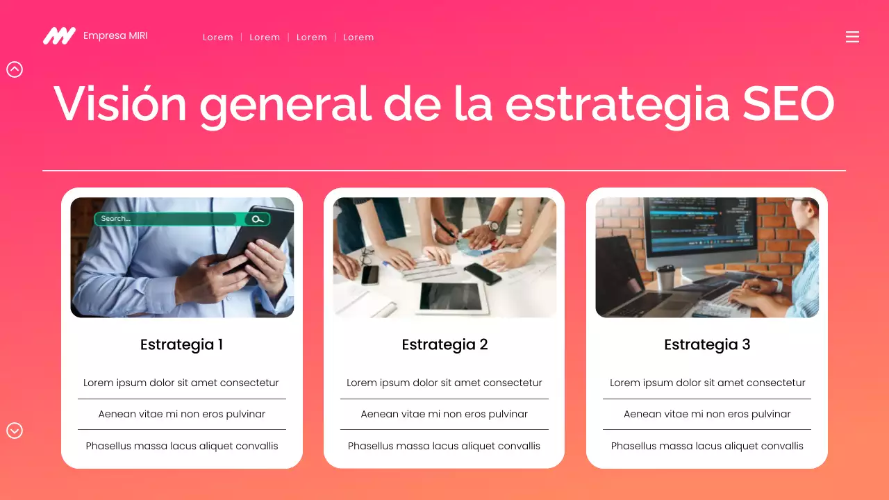 Presentación de marketing digital moderna con degradado