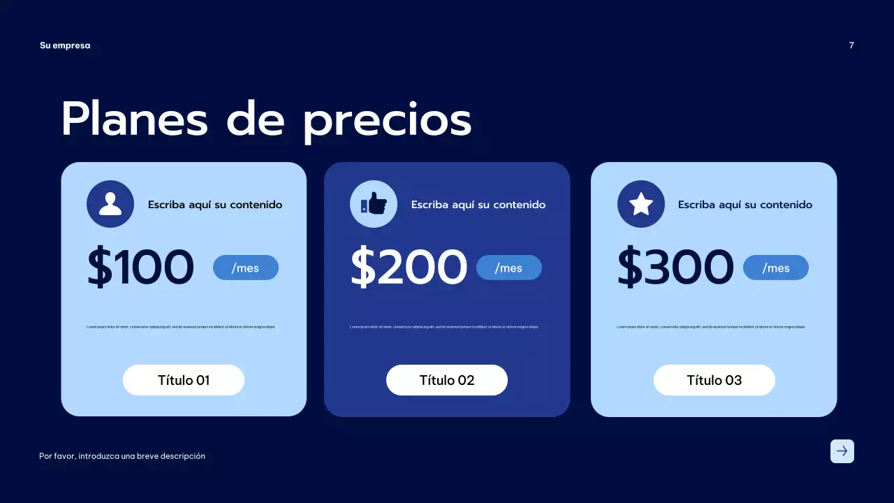 Presentación empresarial moderna en azul