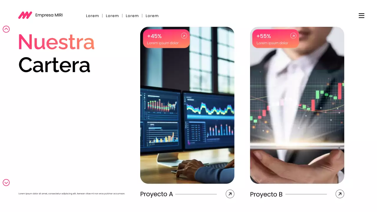 Presentación de marketing digital moderna con degradado