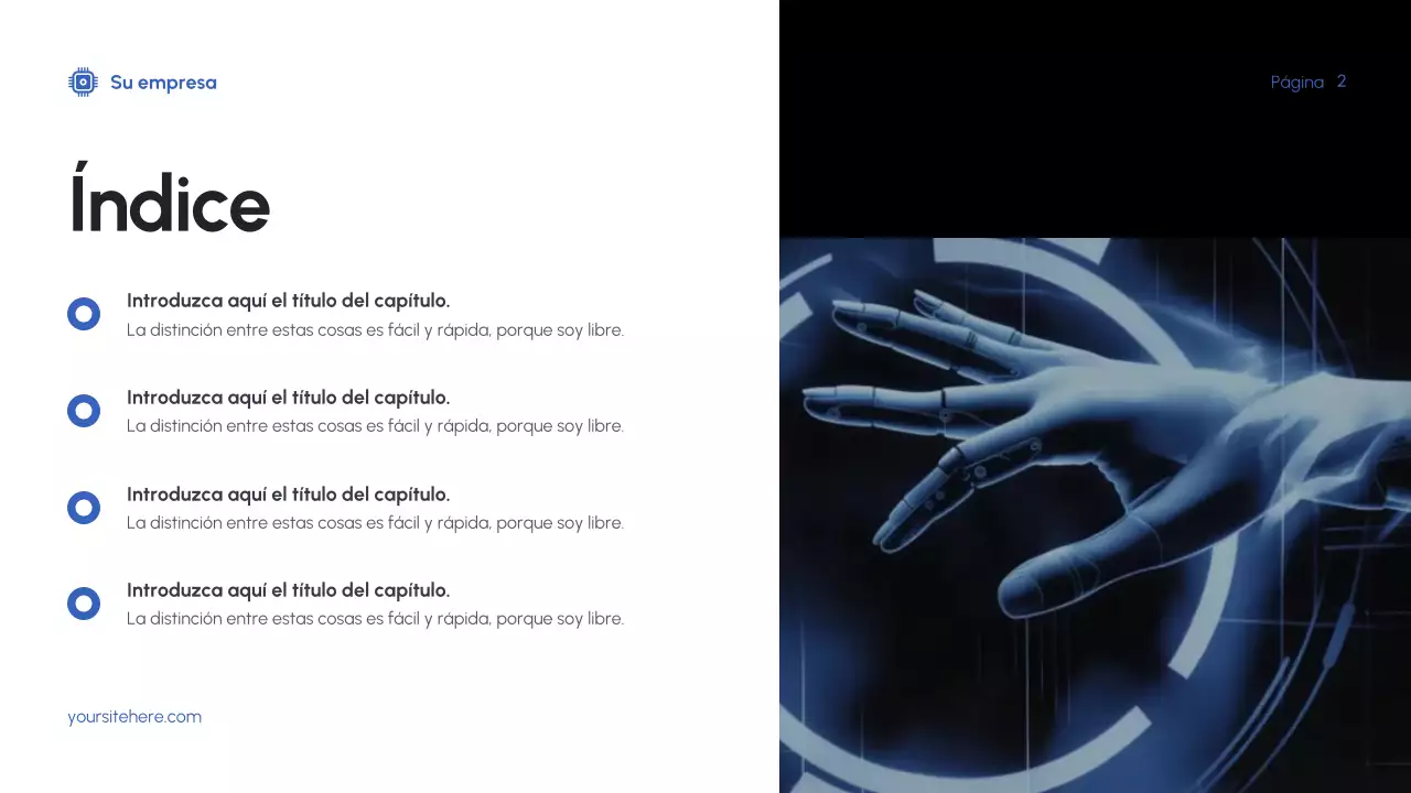 Presentación de TI moderna en azul