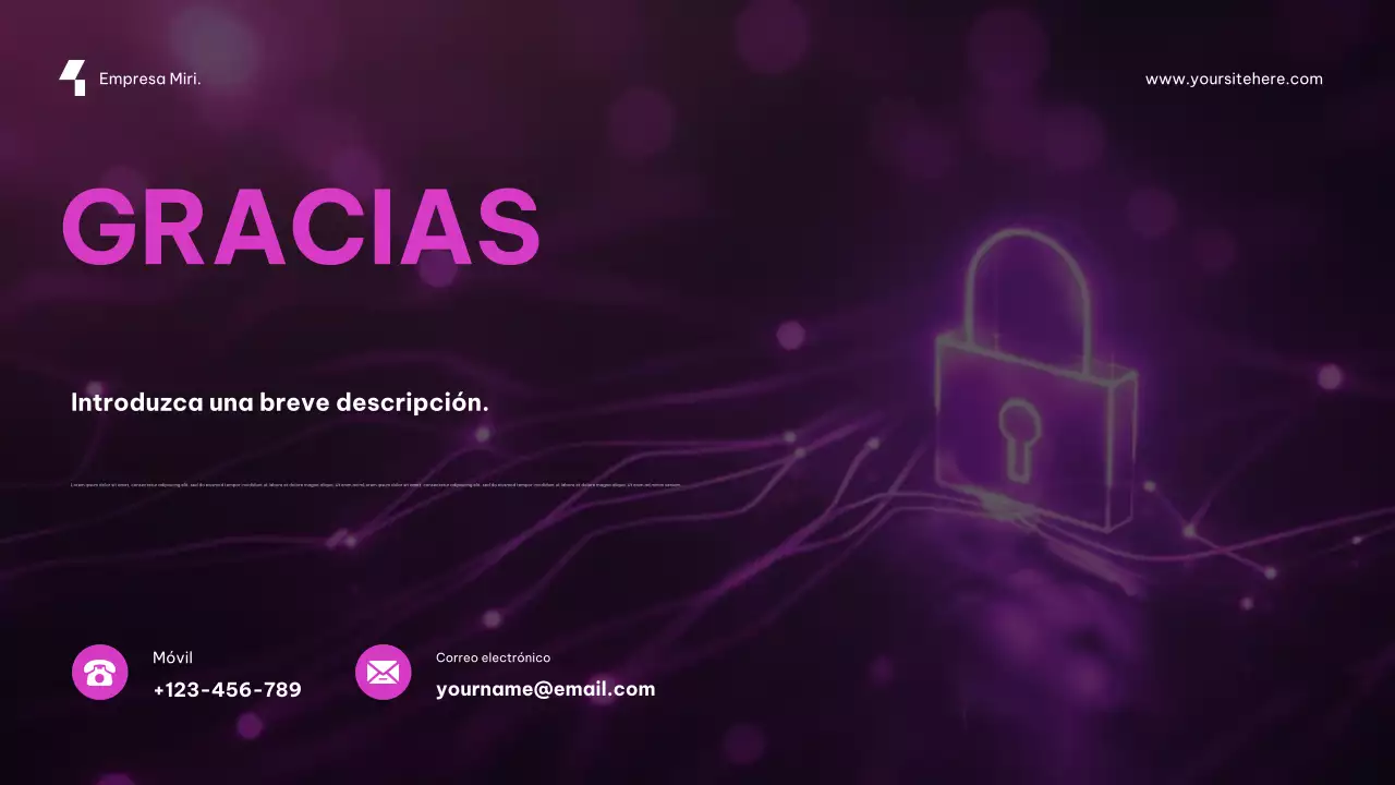 Promoción de ciberseguridad futurista de color púrpura