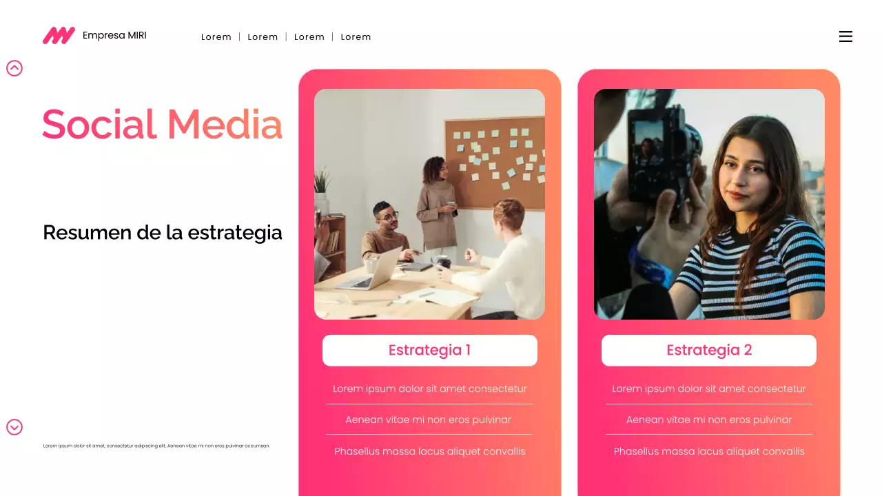 Presentación de marketing digital moderna con degradado