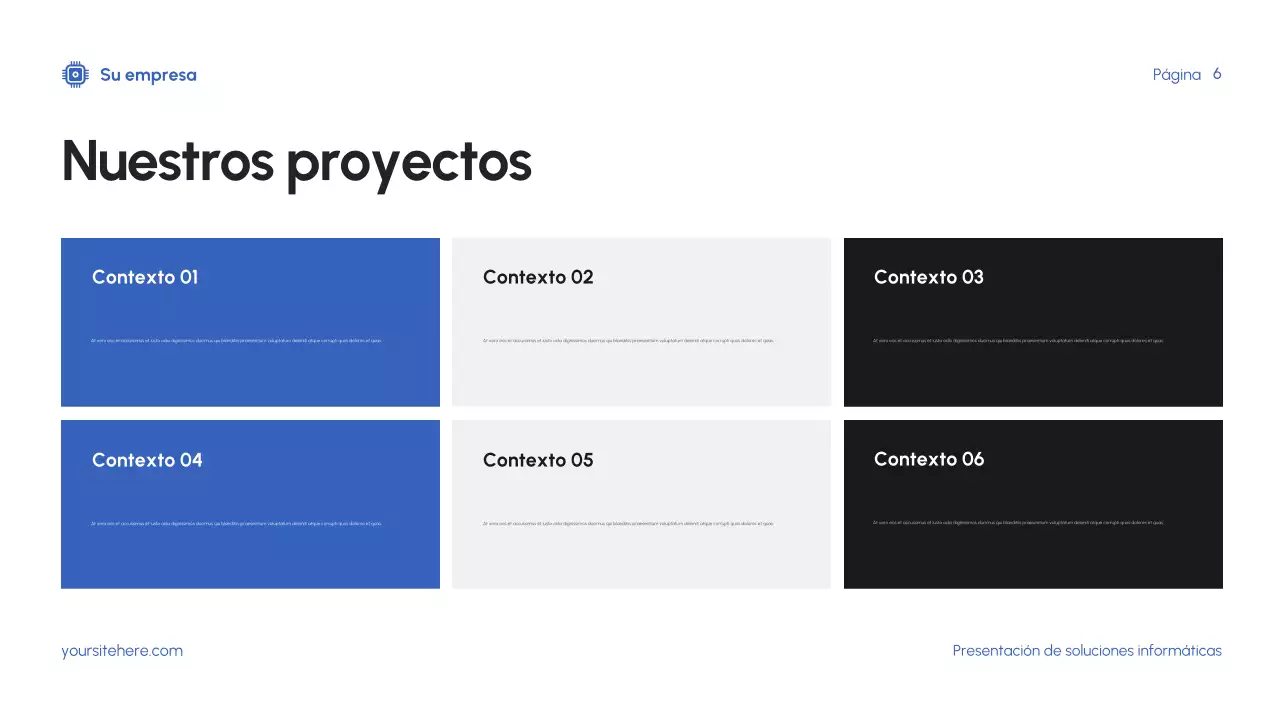 Presentación de TI moderna en azul