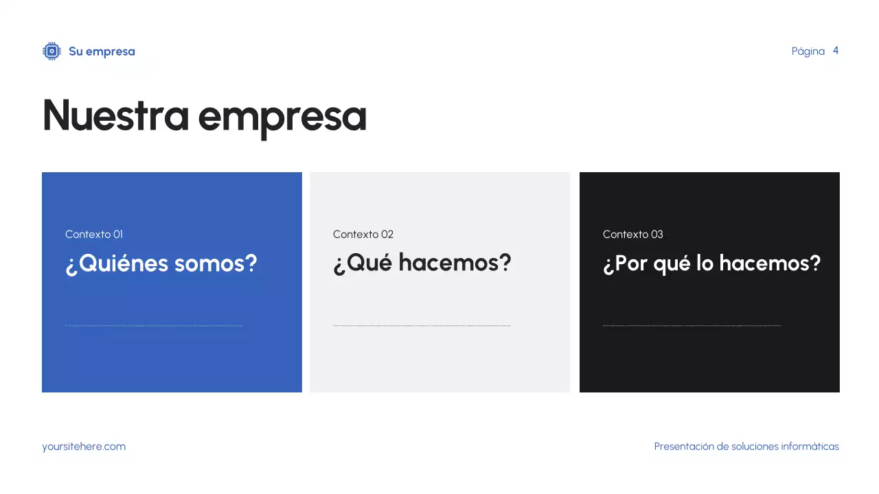 Presentación de TI moderna en azul