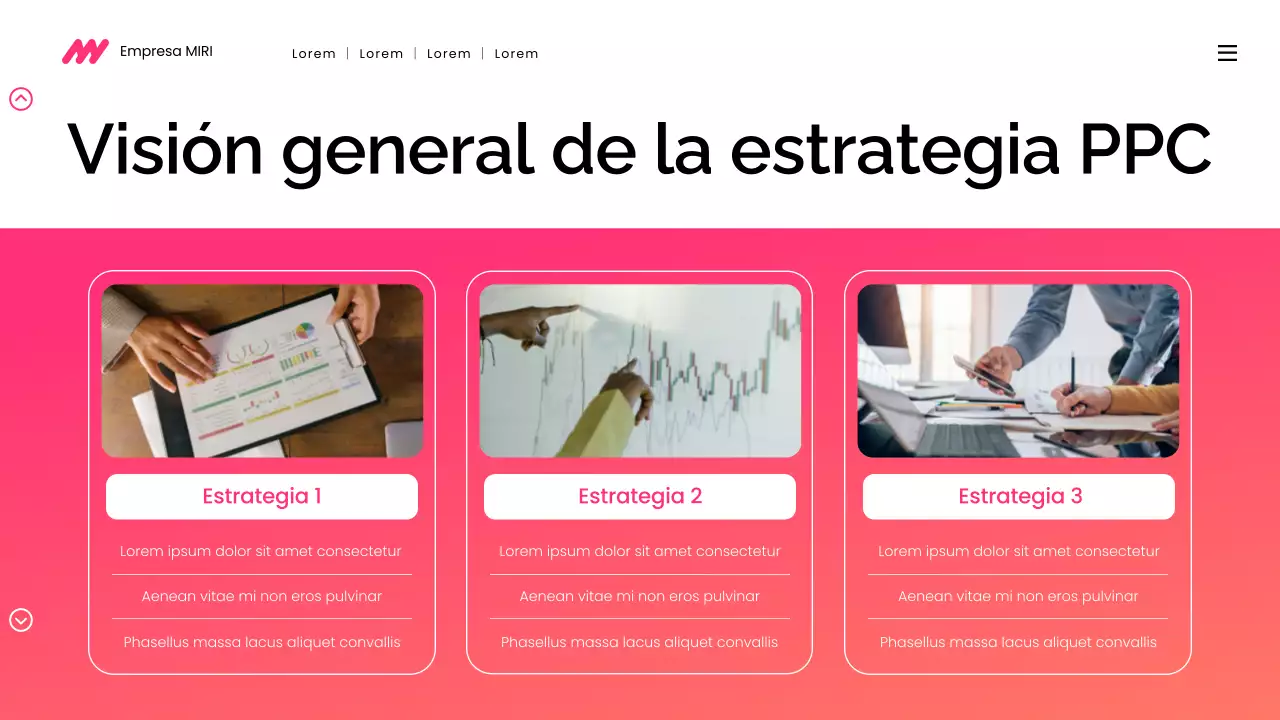 Presentación de marketing digital moderna con degradado