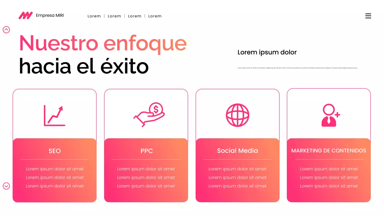 Presentación de marketing digital moderna con degradado