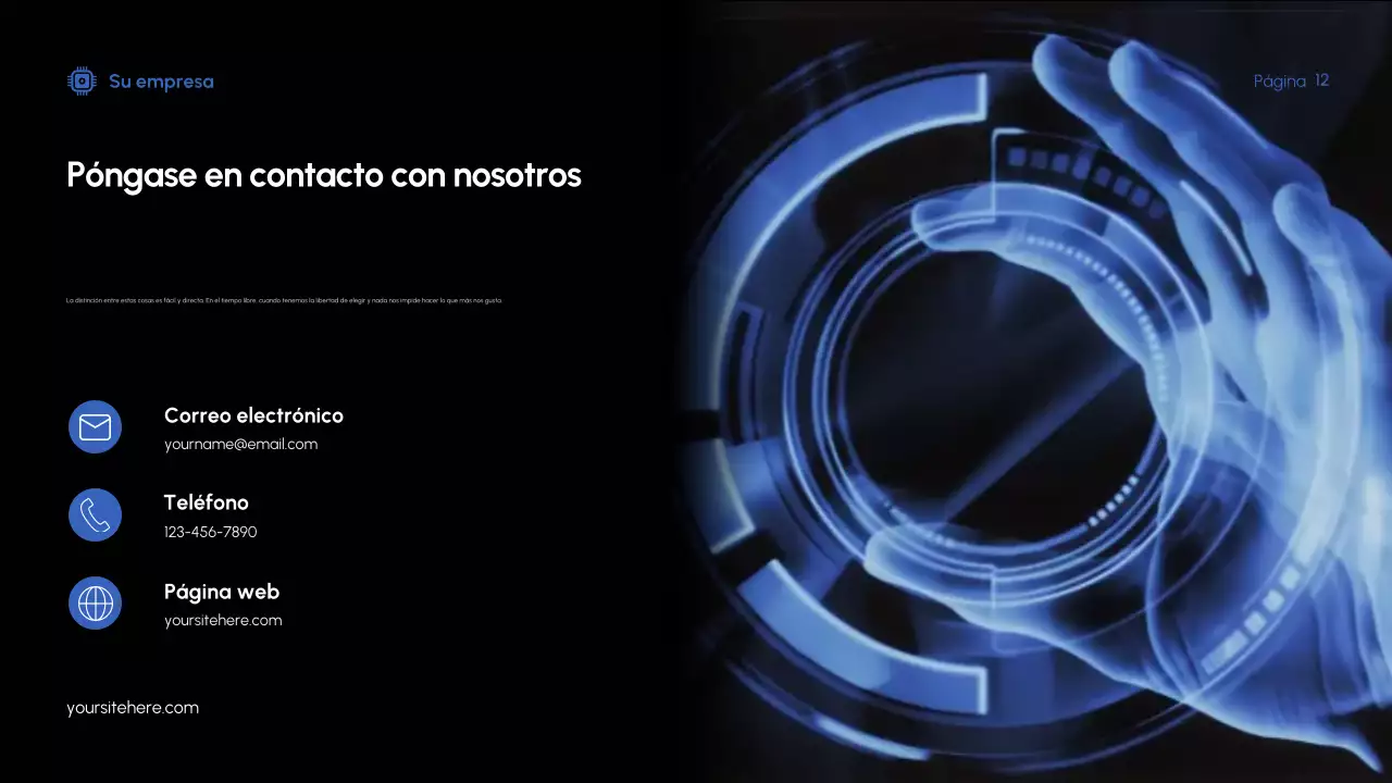 Presentación de TI moderna en azul