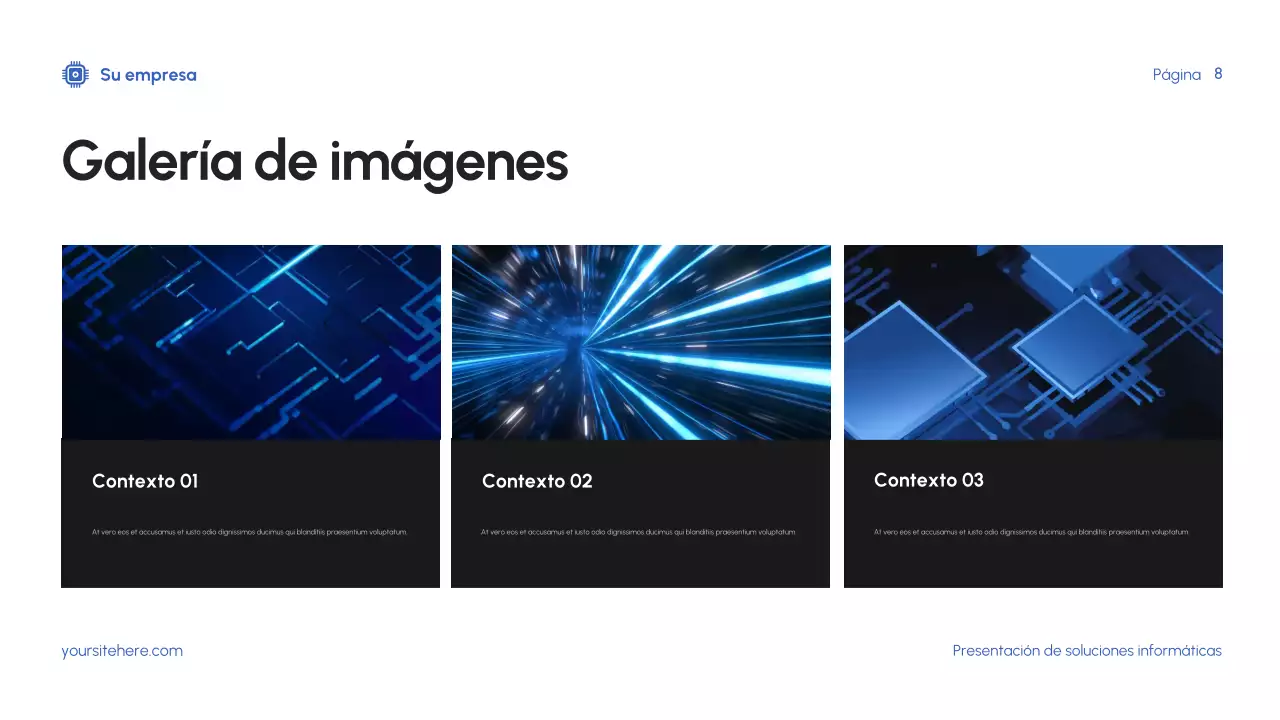 Presentación de TI moderna en azul