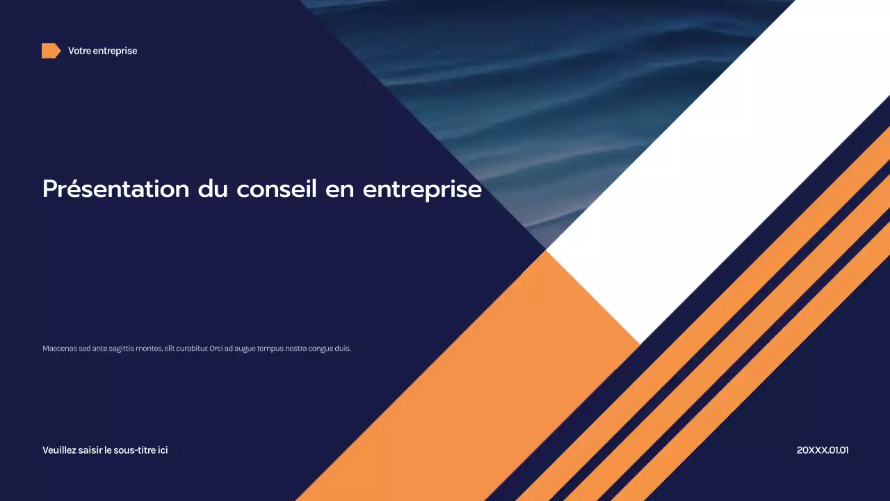 Présentation commerciale géométrique de la marine