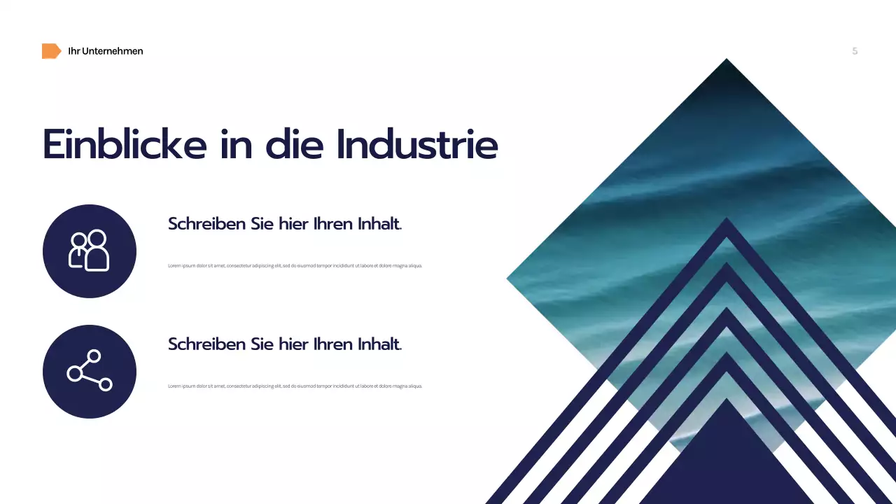 Marineblaue geometrische Geschäftspräsentation