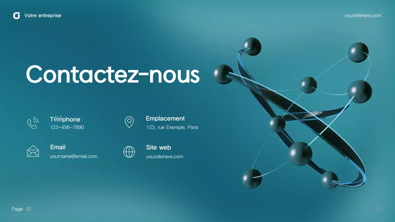 Présentation informatique moderne Teal