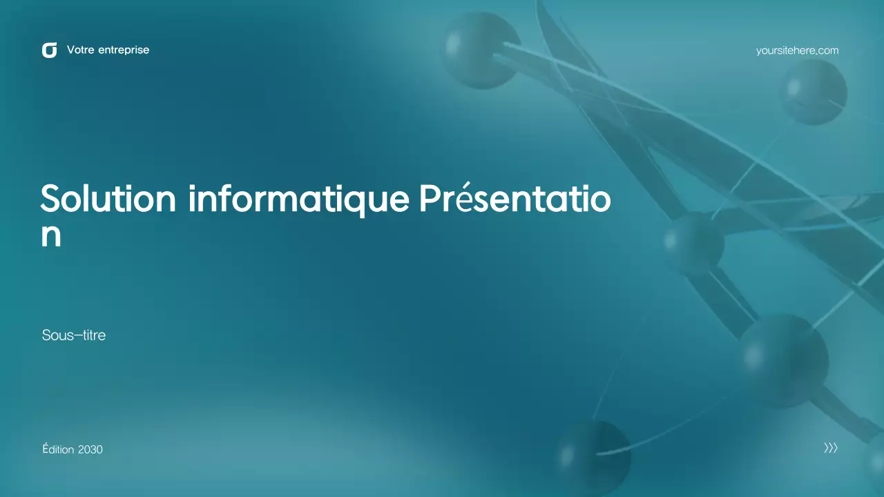 Présentation informatique moderne Teal