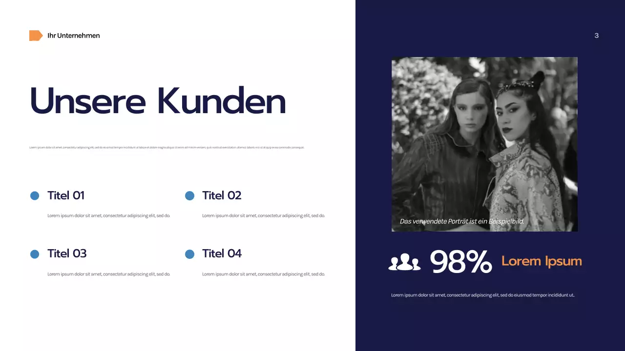 Marineblaue geometrische Geschäftspräsentation