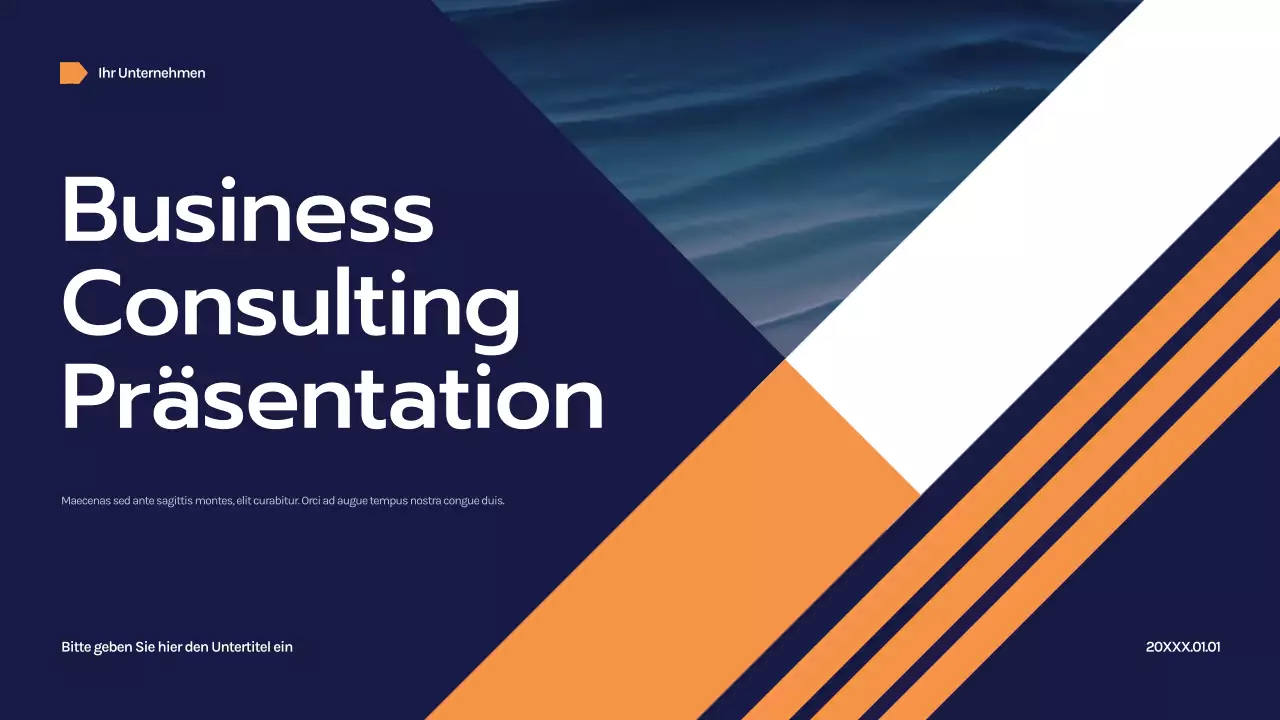 Marineblaue geometrische Geschäftspräsentation