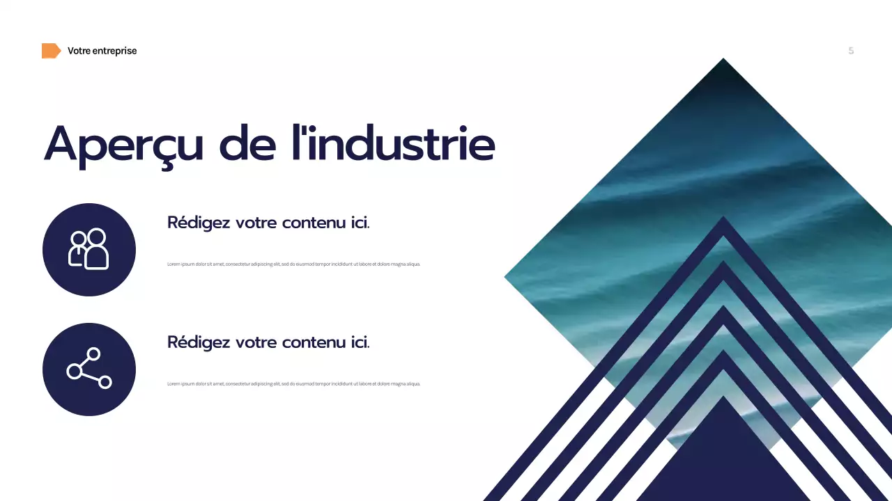 Présentation commerciale géométrique de la marine