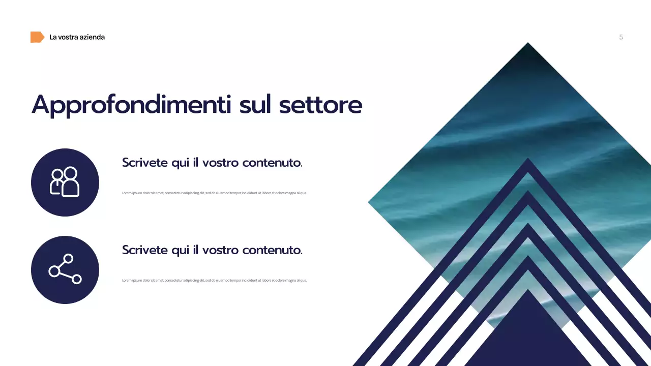 Presentazione aziendale geometrica della Marina