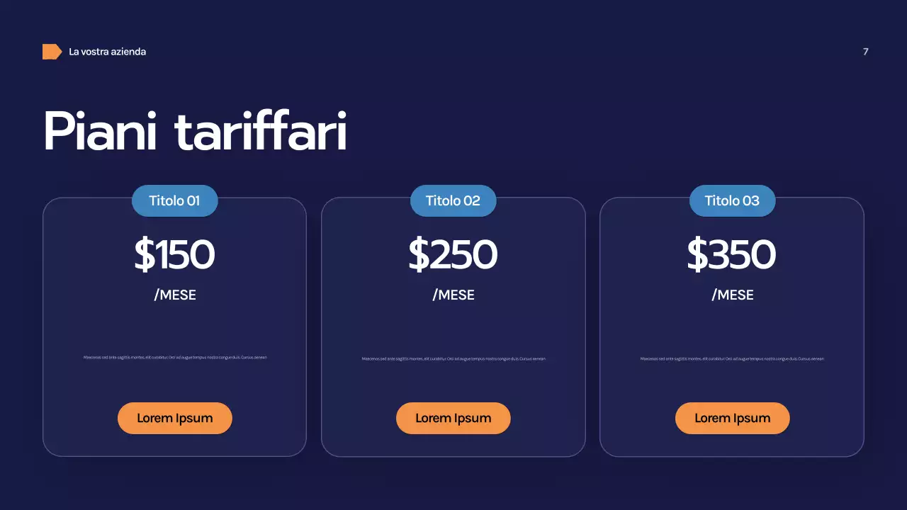 Presentazione aziendale geometrica della Marina