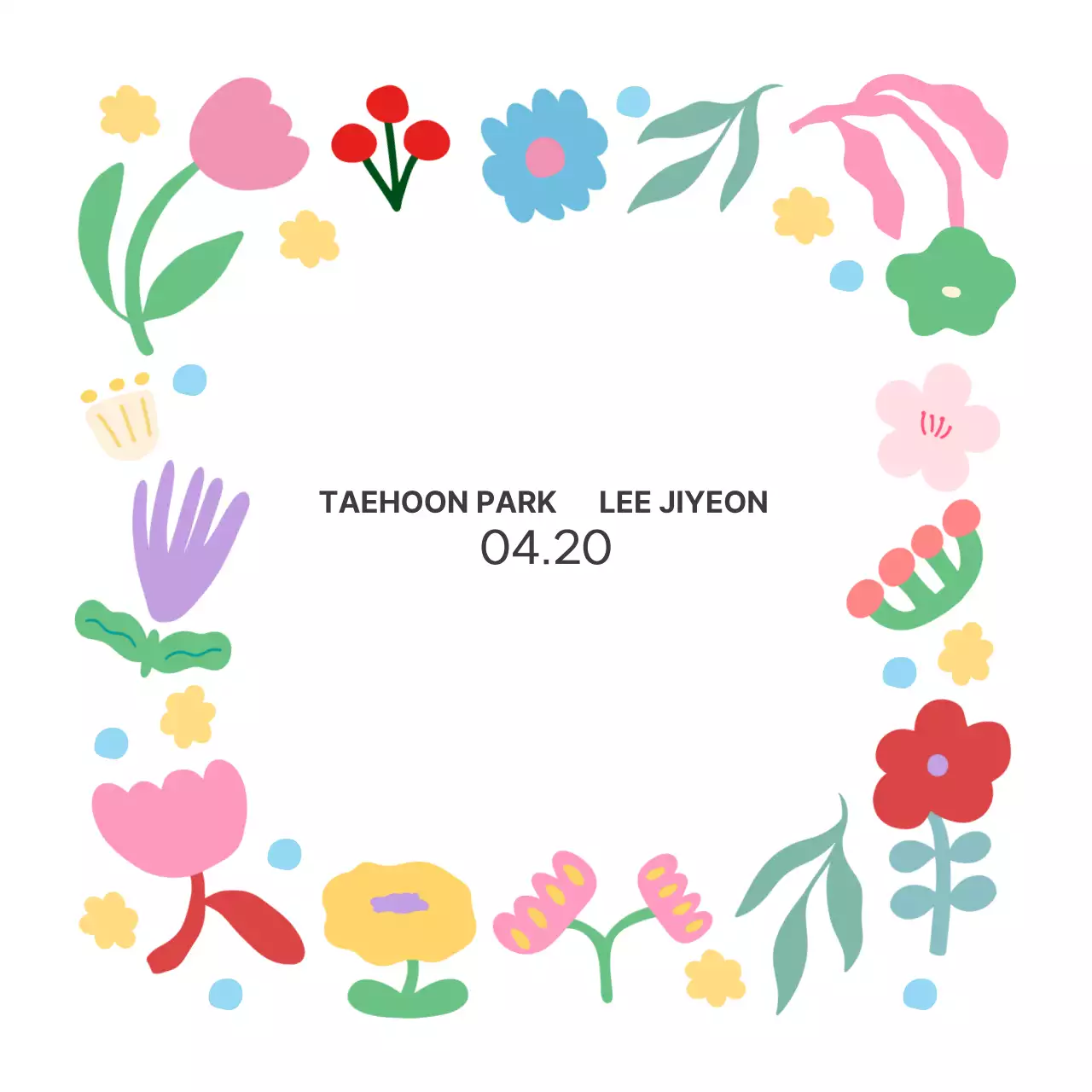 Bloemenillustratie schattige grafische uitnodiging