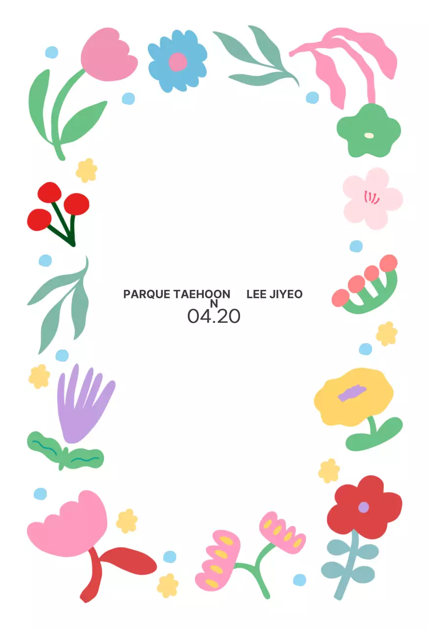 Ilustração de flores convite gráfico fofo