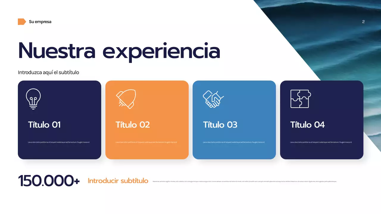 Presentación empresarial con diseño geométrico de la marina