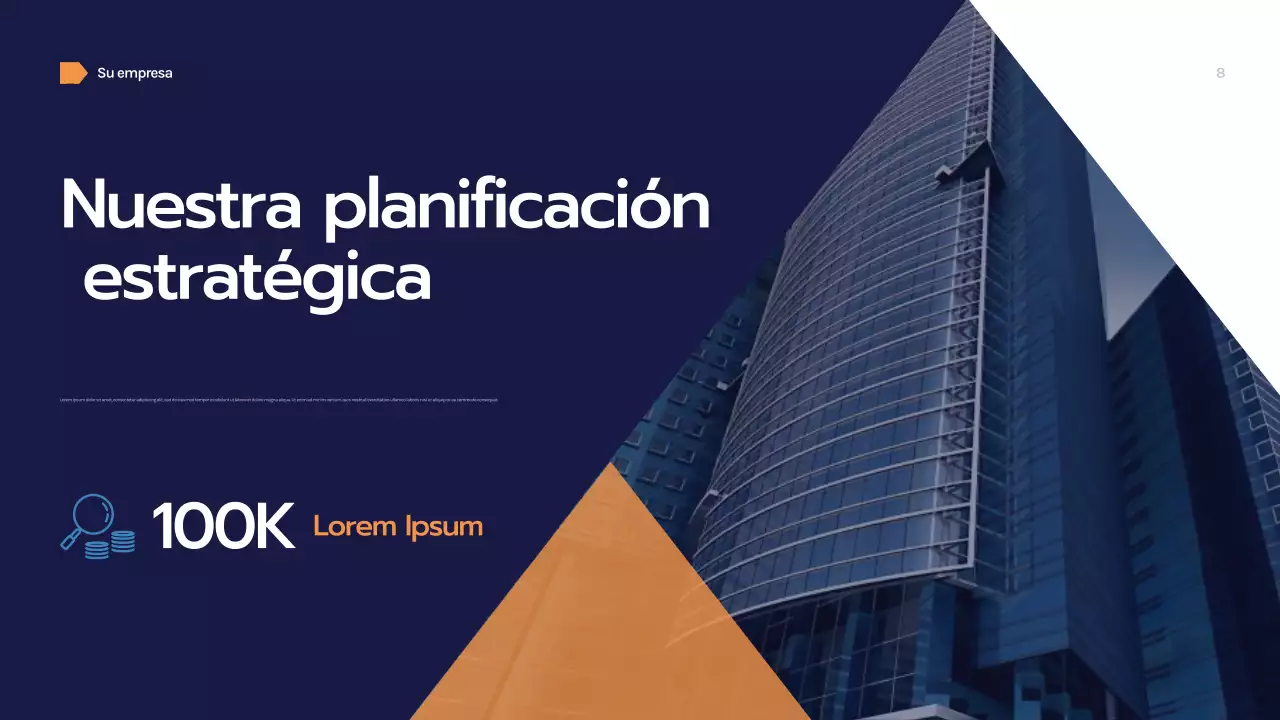 Presentación empresarial con diseño geométrico de la marina