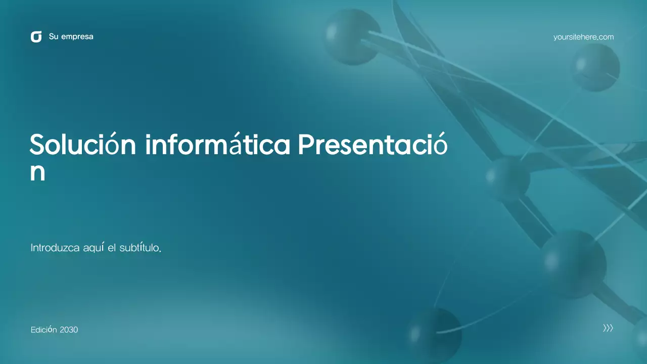 Presentación de TI moderna en verde azulado