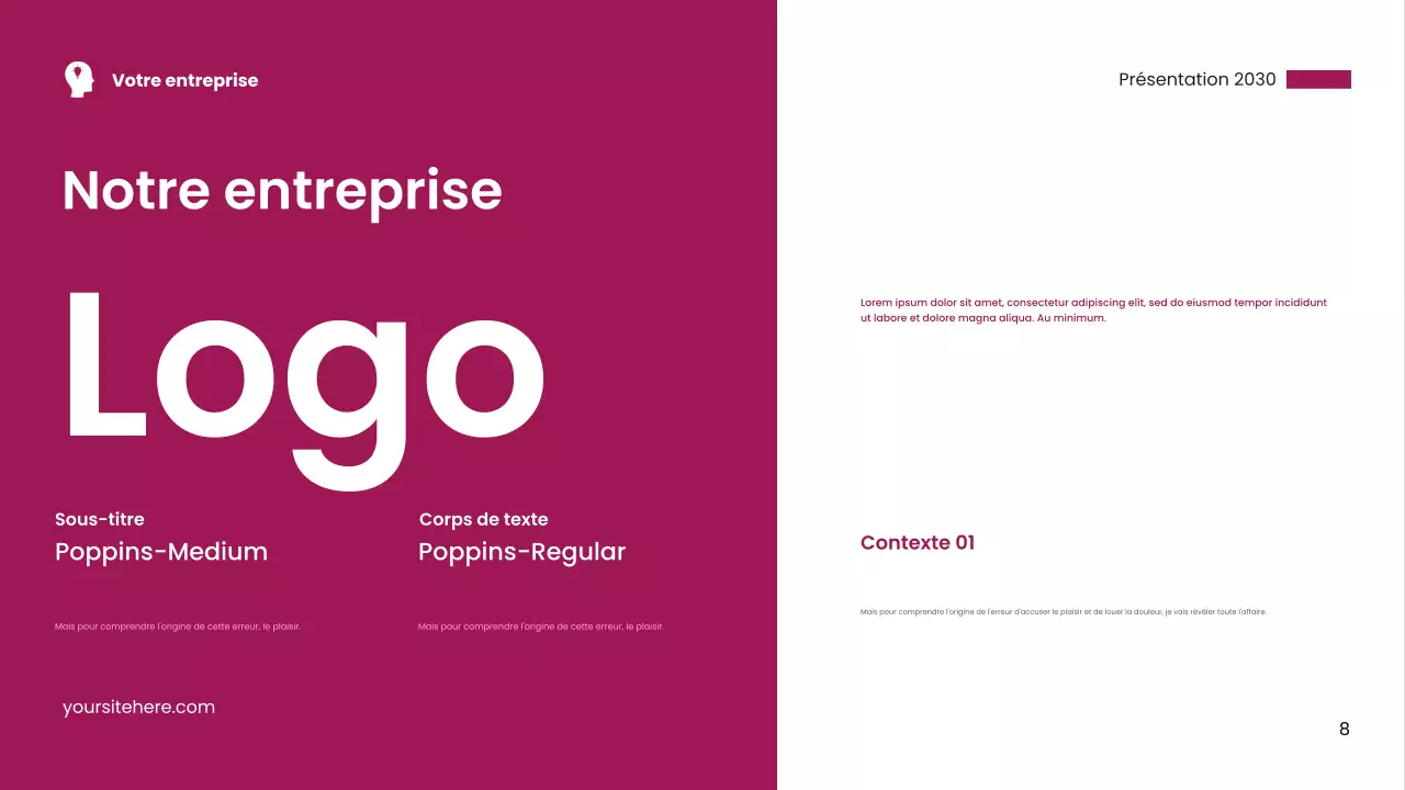 Carte de visite moderne rose