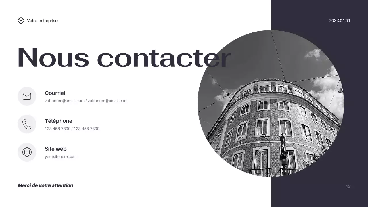 Présentation informatique moderne noire