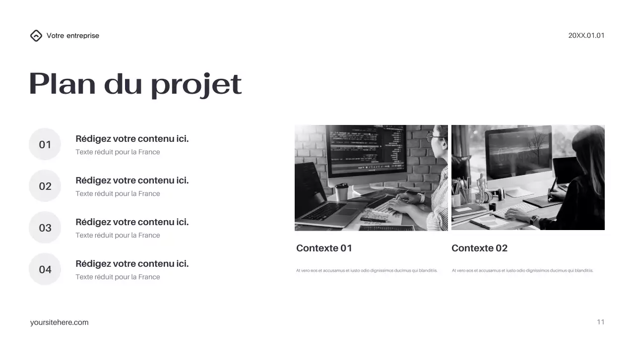 Présentation informatique moderne noire