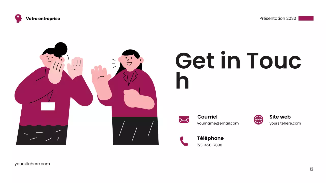 Carte de visite moderne rose