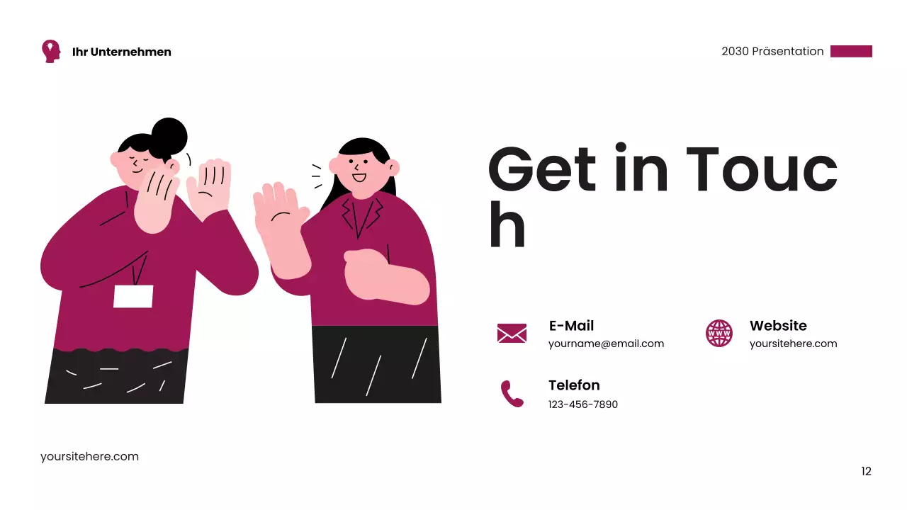 Rosa moderne Visitenkarte