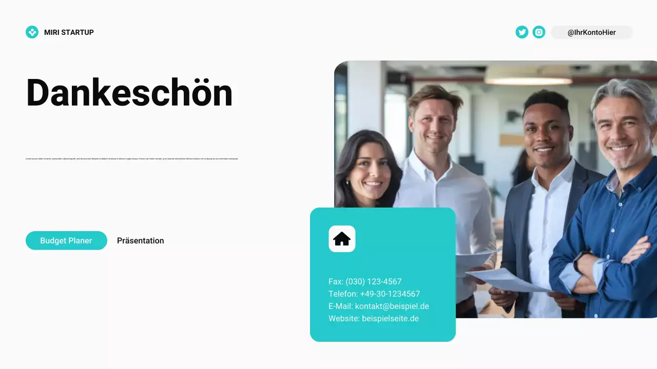 Moderner Bento Grid Budgetplaner in Blaugrün und Lila