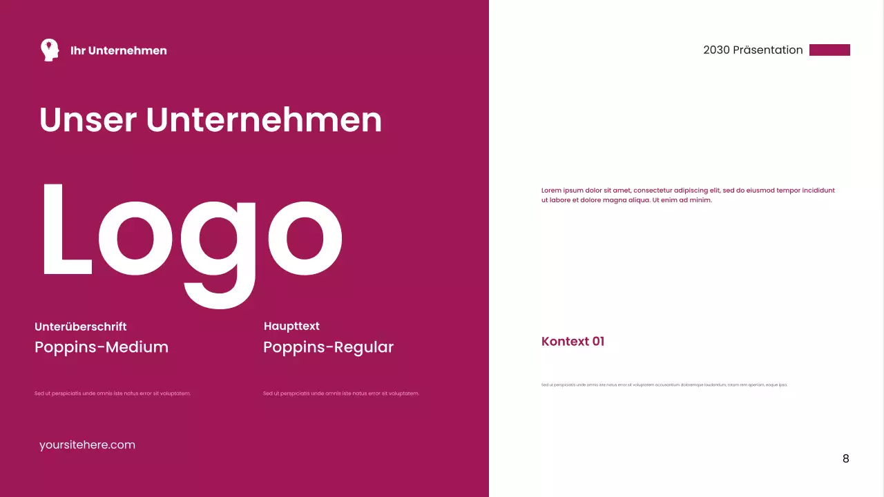 Rosa moderne Visitenkarte