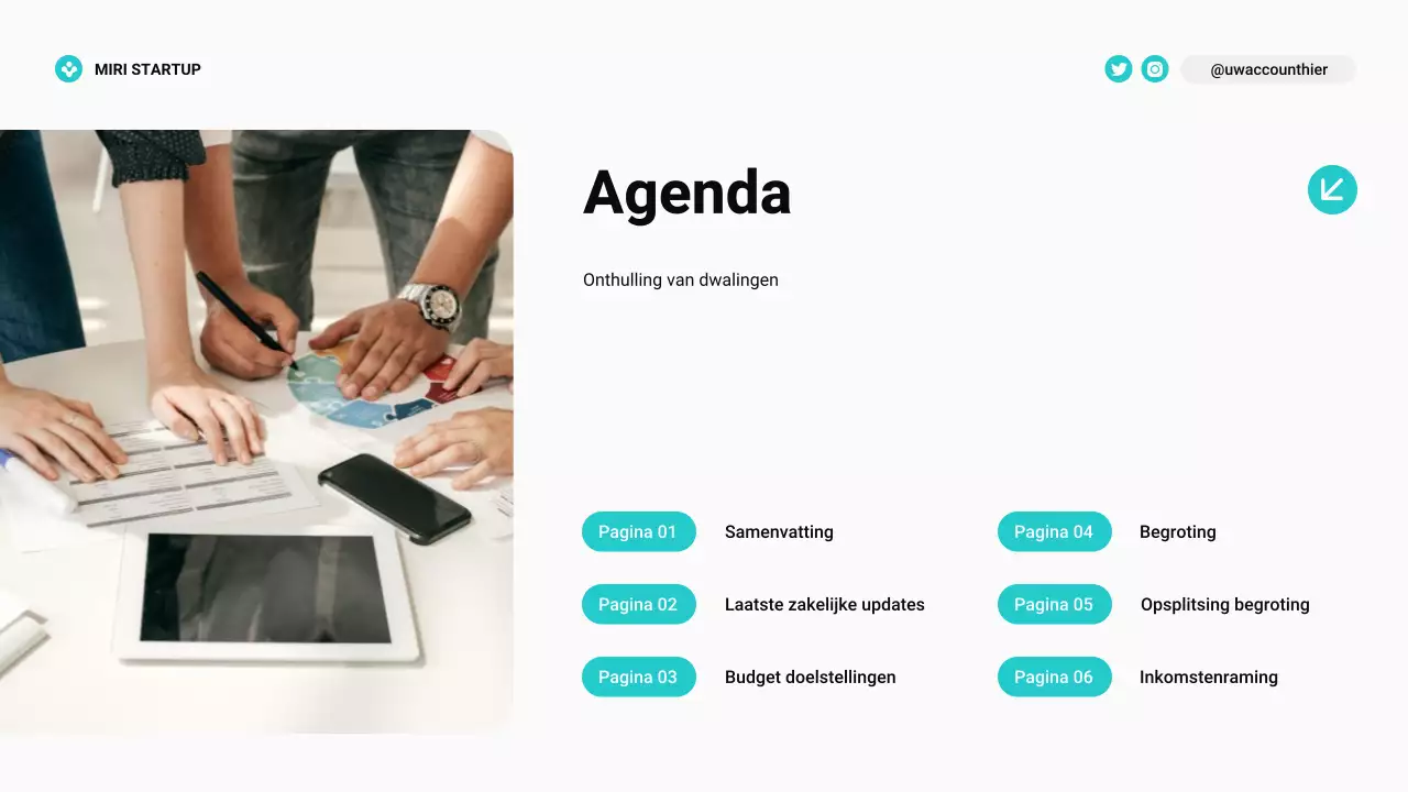 Moderne Bento Grid Budget Planner in Teal en Paars