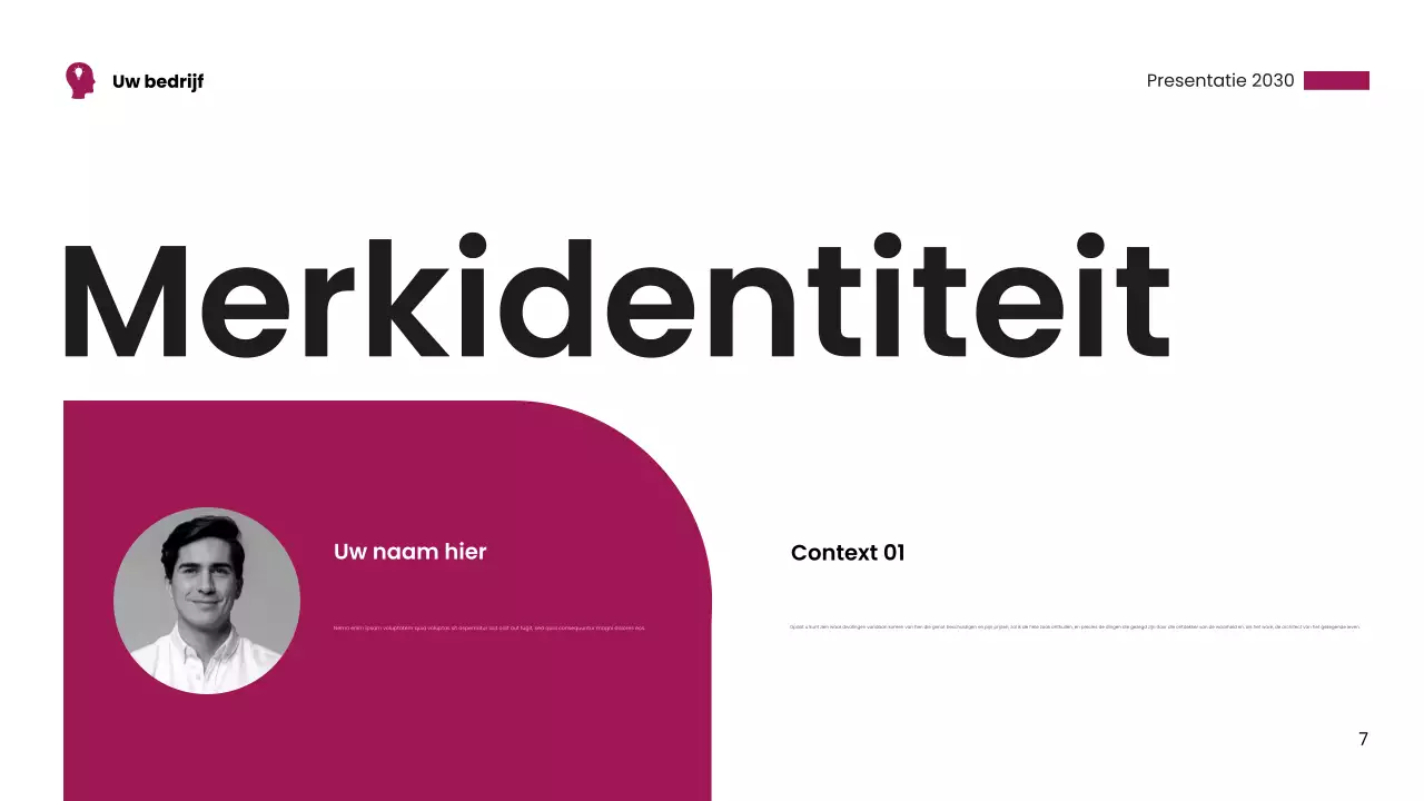 Roze modern visitekaartje