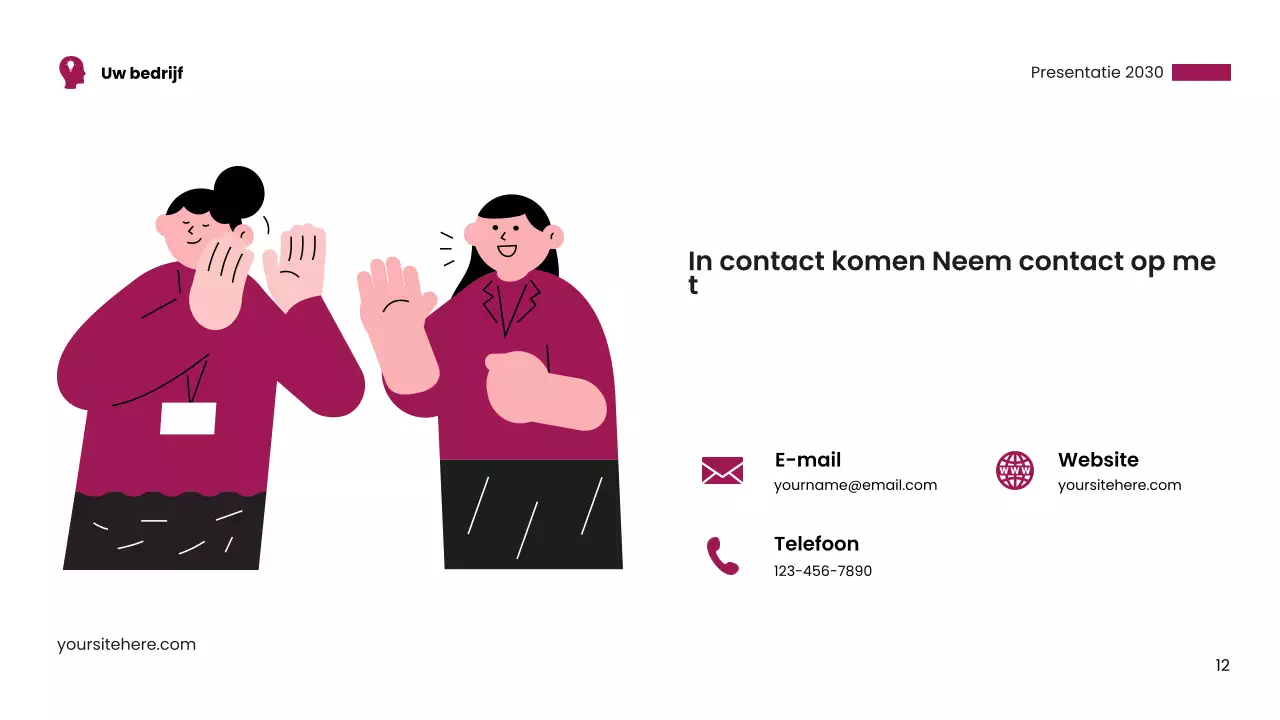 Roze modern visitekaartje