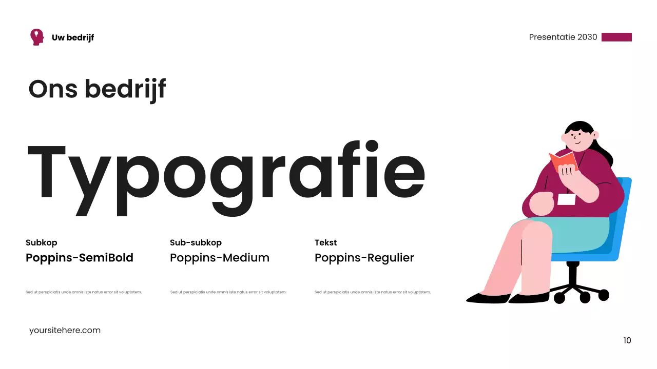 Roze modern visitekaartje