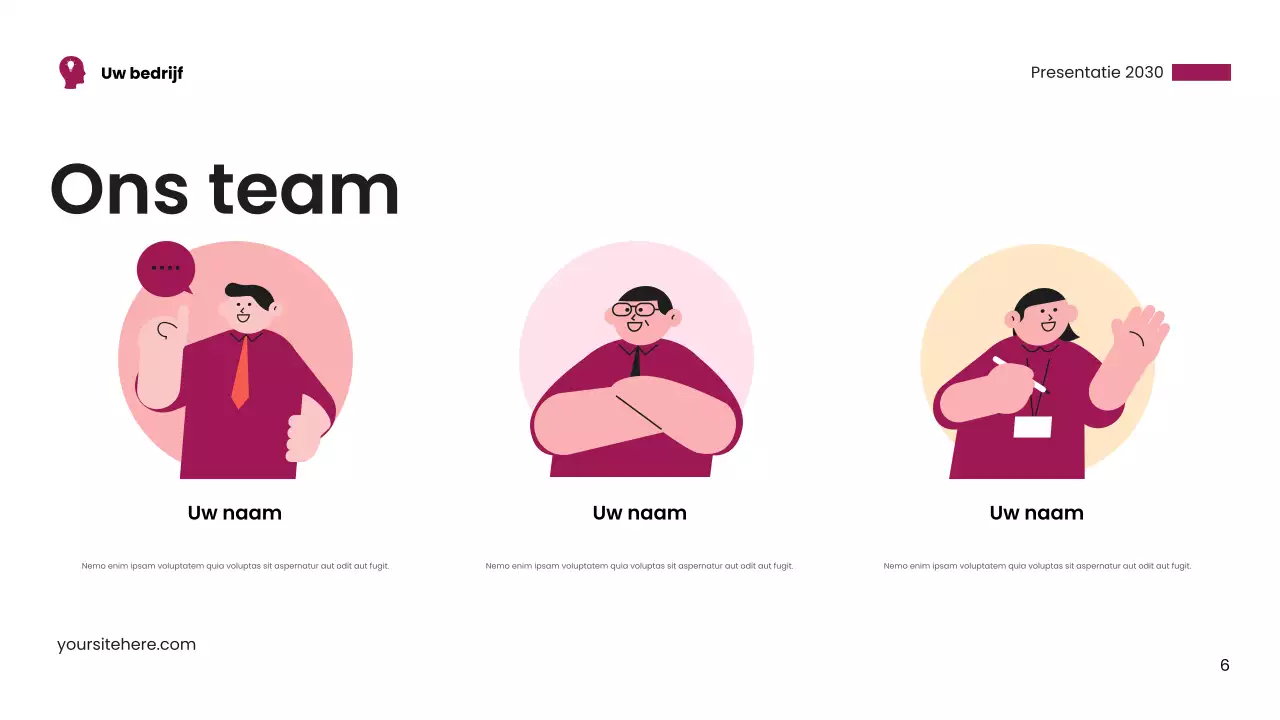 Roze modern visitekaartje