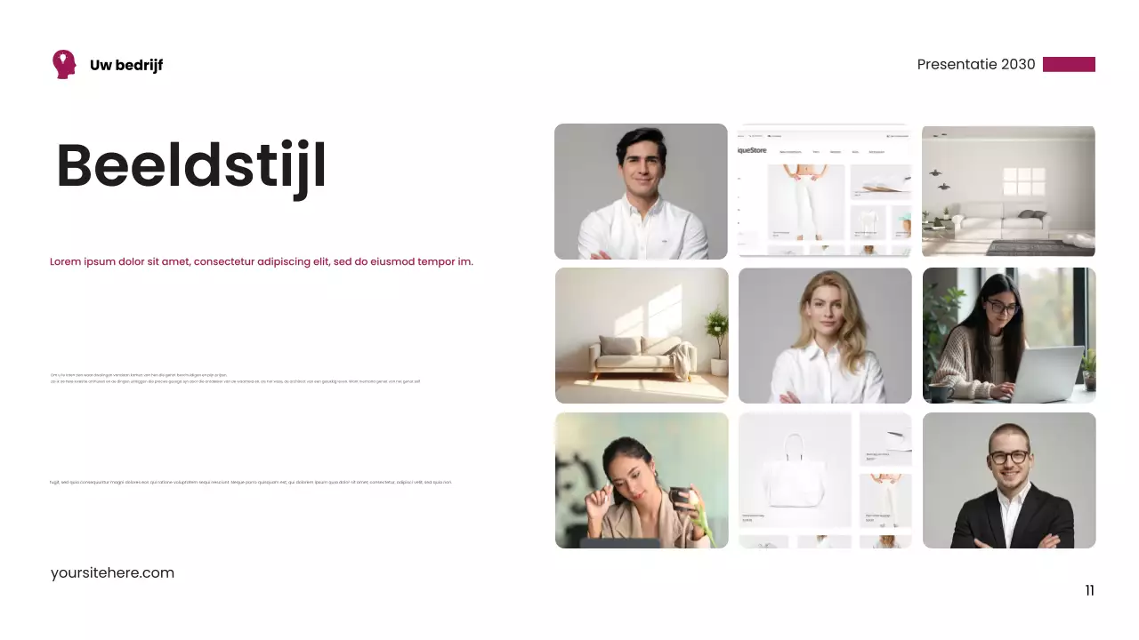 Roze modern visitekaartje