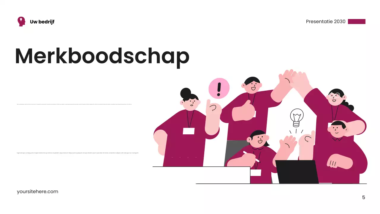 Roze modern visitekaartje