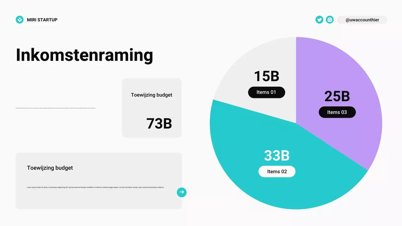 Moderne Bento Grid Budget Planner in Teal en Paars